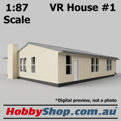VR Employee House #1 Cream 4 Bedroom 1:87 Scale