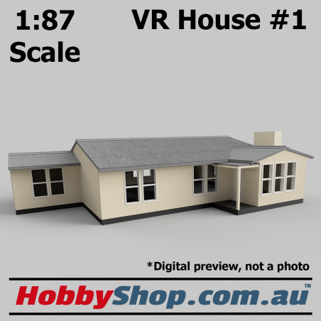 VR Employee House #1 Cream 4 Bedroom 1:87 Scale