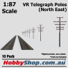 VR Telegraph Poles [North East] HO 1:87 Scale