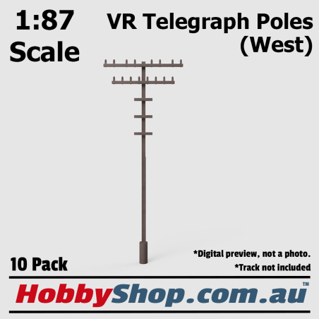 VR Telegraph Poles [West] 1:87 HO Scale