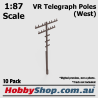 VR Telegraph Poles [West] 1:87 HO Scale