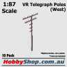 VR Telegraph Poles [West] 1:87 HO Scale