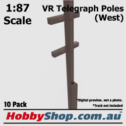 VR Telegraph Poles [West] 1:87 HO Scale