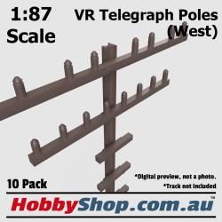 VR Telegraph Poles [West] 1:87 HO Scale