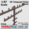 VR Telegraph Poles [West] 1:87 HO Scale