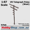 VR Telegraph Poles [West] 1:87 HO Scale