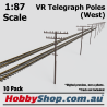 VR Telegraph Poles [West] 1:87 HO Scale