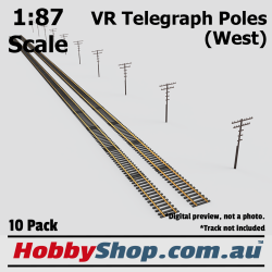 VR Telegraph Poles [West] 1:87 HO Scale