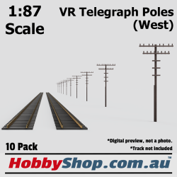 VR Telegraph Poles [West] 1:87 HO Scale