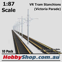 VR Tram Stanchions (Victoria Parade) 10 Pack HO Scale 1:87 Scale