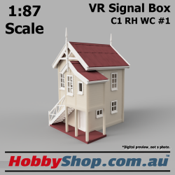 VR Signal Box #1 [C1 RH WC] Beige HO 1:87 Scale