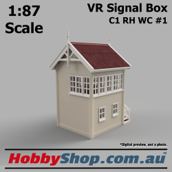 VR Signal Box #1 [C1 RH WC] Beige HO 1:87 Scale