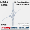 VR Tram Stanchions (Victoria Parade) 10 Pack O Scale 1:43.5 Scale