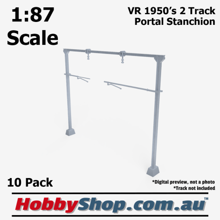 VR 1950s H Beam 2 Track Portal Stanchion HO 1:87 Scale - 10 pack