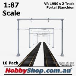 VR 1950s H Beam 2 Track Portal Stanchion HO 1:87 Scale - 10 pack