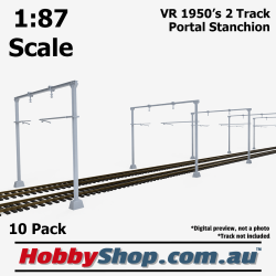 VR 1950s H Beam 2 Track Portal Stanchion HO 1:87 Scale - 10 pack