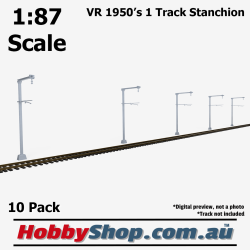 VR 1950s H Beam 1 Track Stanchion HO 1:87 Scale - 10 Pack