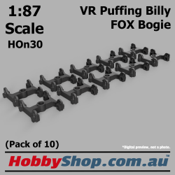 10 Pair VR Puffing Billy Fox Bogie 1:87 Scale HOn30