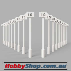 VR Speed Signs [Curve Boards] 4 Pack 1:87 HO Scale
