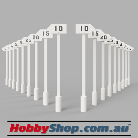 VR Speed Signs [Curve Boards] 4 Pack 1:87 HO Scale