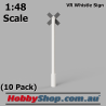 VR Whistle Sign 10 Pack 1:48 O Scale