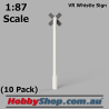 VR Whistle Sign 10 Pack 1:87 HO Scale