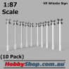 VR Whistle Sign 10 Pack 1:87 HO Scale