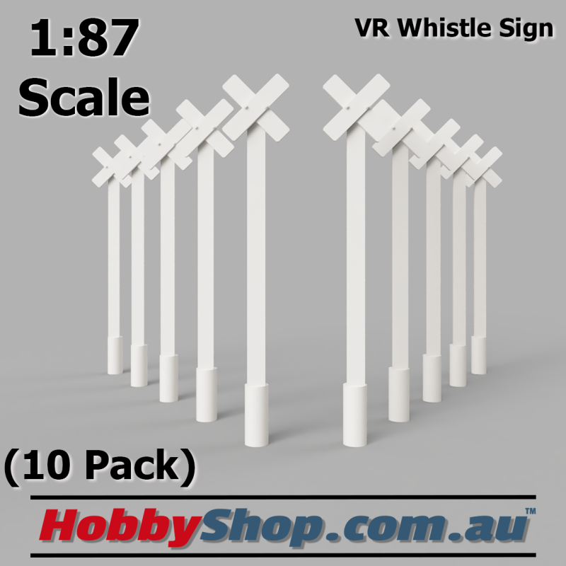 VR Whistle Sign 10 Pack 1:87 HO Scale