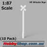 VR Whistle Sign 10 Pack 1:87 HO Scale