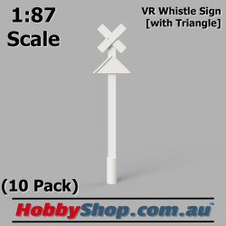 VR Whistle Sign [with Triangle] 10 Pack 1:87 HO Scale