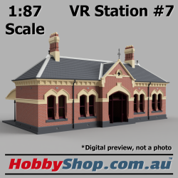 VR Station Building #7 Gothic Brick HO 1:87 Scale