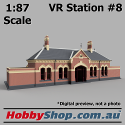 VR Station Building #8 Gothic Brick with Toilets HO 1:87 Scale