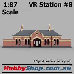 VR Station Building #8 Gothic Brick with Toilets HO 1:87 Scale