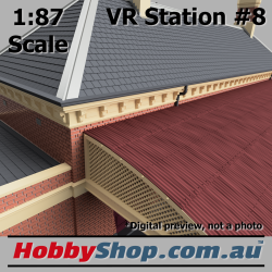 VR Station Building #8 Gothic Brick with Toilets HO 1:87 Scale