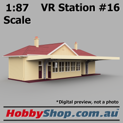 VR Station Building #16 Country Timber [Cream & Red] HO 1:87 Scale