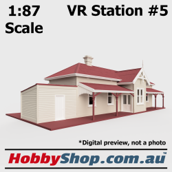 VR Station Building #5 Beige 1:87 Scale