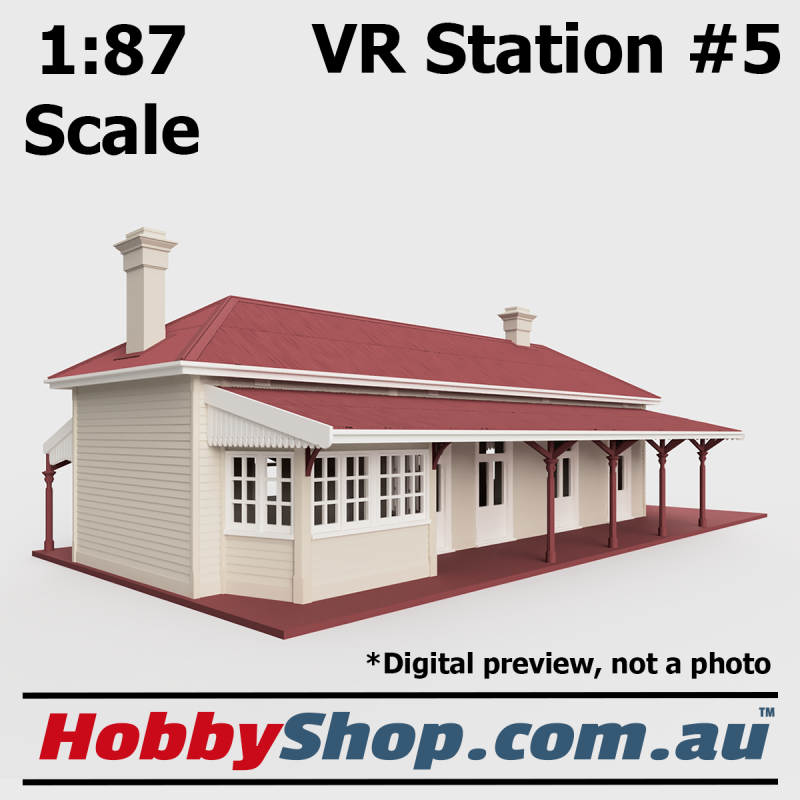 VR Station Building #5 Beige 1:87 Scale
