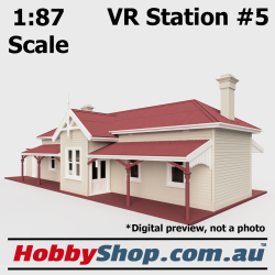 VR Station Building #5 Beige 1:87 Scale