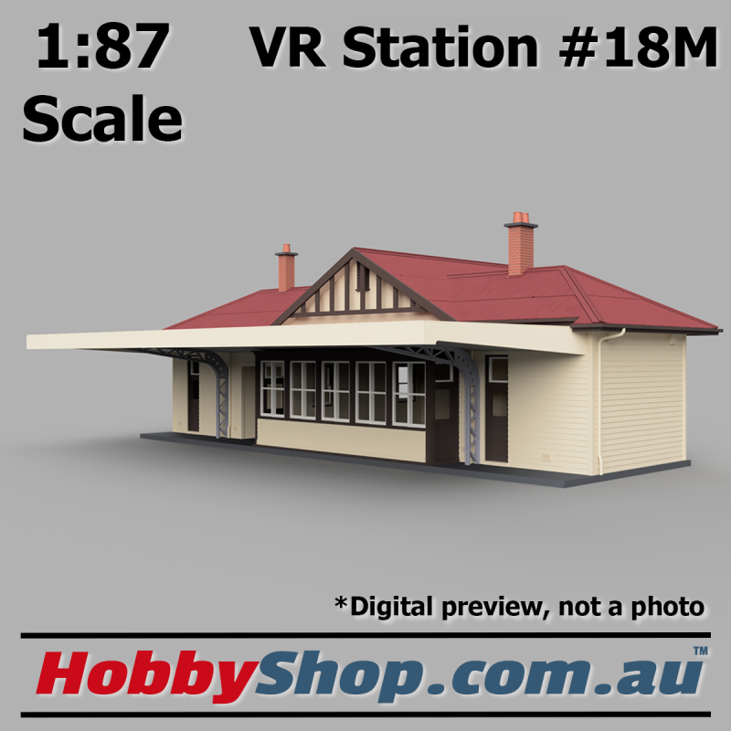 VR Station Building #18M Country Timber [Cream, Brown & Red] HO 1:87 Scale