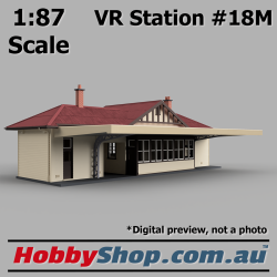 VR Station Building #18M Country Timber [Cream, Brown & Red] HO 1:87 Scale
