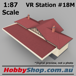VR Station Building #18M Country Timber [Cream, Brown & Red] HO 1:87 Scale