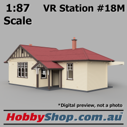 VR Station Building #18M Country Timber [Cream, Brown & Red] HO 1:87 Scale