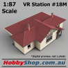 VR Station Building #18M Country Timber [Cream, Brown & Red] HO 1:87 Scale