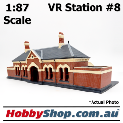 VR Station Building #8 Gothic Brick with Toilets HO 1:87 Scale