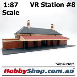 VR Station Building #8 Gothic Brick with Toilets HO 1:87 Scale