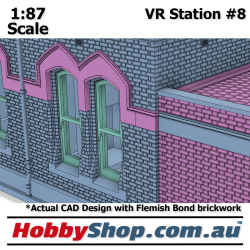 VR Station Building #8 Gothic Brick with Toilets HO 1:87 Scale