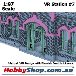 VR Station Building #7 Gothic Brick HO 1:87 Scale