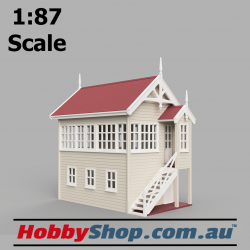 VR Signal Box #2 [C1 RH] Beige HO 1:87 Scale