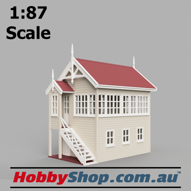 VR Signal Box #2 [C1 LH] Beige HO 1:87 Scale