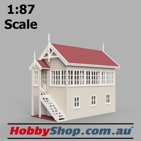 VR Signal Box #3 [C1 LH] Beige HO 1:87 Scale